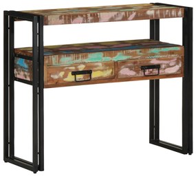 Végasztalok Többszínű 90x33x75 cm Tömör újrahasznosított fa és fém