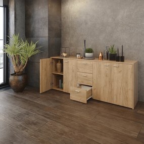 Kombinált komód, artisan tölgy, HUGOS 180