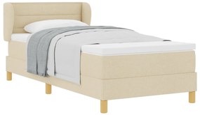 Boxspring Ágy Matraccal - Krém - 80x200 cm - Szövet