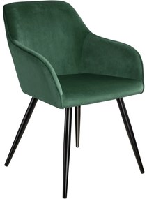 TecTake GmbH 403657 marilyn bársony hatású székek - sötétzöld/fekete, darabonként