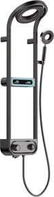 Mexen Peak fali zuhanykészlet esőztetővel és csapteleppel, LED kijelző, fekete - 78106-70