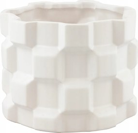 Virágtartó Anna hexagon fehér kerámia átm. 15cm