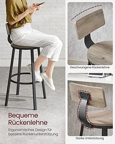 Bárszékek, konyhai székek 2 db-os szett, szürkés bézs és fekete