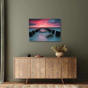 Kép - Sziklák a tenger (üvegen) (70x50 cm)