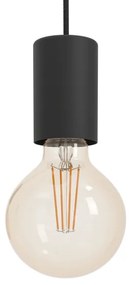 Eglo 390268 - Csillár zsinóron HUEBRO 6xE27/40W/230V fekete