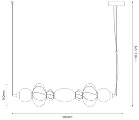 LED Csillár zsinóron ASCOLI LED/24W/230V színes