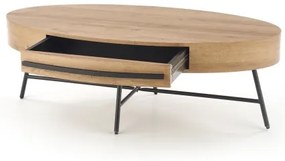 Kávésasztal CAROLINA 41x120 cm arany tölgy/fekete