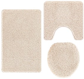 Csúszásmentes fürdőszőnyeg készlet 3 pcs Krém 50 x 50 cm PP