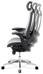 Kancelářská židle, šedá MESH síťovina, lankový mech., kovový kříž