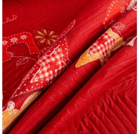 Ágytakaró RETRO RENDEER, piros Méret: 220 x 240 cm