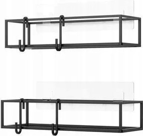 Cubiko 2 Db-os Polc Szett Fekete fém akasztókkal