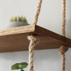 Tutumi, függő fali polc kötélen 30x40x10 cm, 23-as típus Bézs, barna, HOM-03208