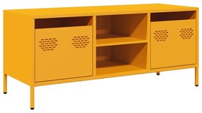 mustársárga hidegen hengerelt acél TV-szekrény 101,5x39x43,5 cm