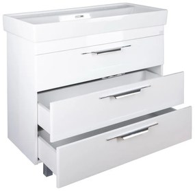 TMP TRIO 100D álló fürdőszobabútor - CeraStyle SHARP - 37600 DUPLA csaplyukas mosdóval - 100 x 48 cm