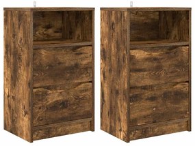 vidaXL Éjjeliszekrények 2 pcs Füstölt tölgy 40 x 30 x 467 cm Faanyag