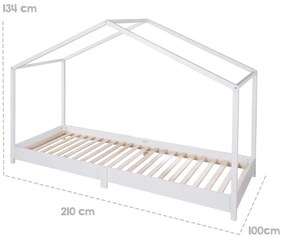 Fehér házikó alakú gyerekágy 90x200 cm Montessori – Roba