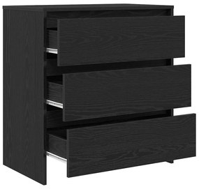 fekete tölgyszínű szerelt fa tálalószekrény 70x41x75 cm