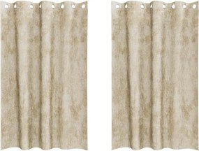 vidaXL Bársonyfüggönyök függönyökkel 2 pcs Krém 175 x 140 cm Bársony