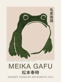 Festmény reprodukció Grumpy Toad (Frog Print 1 / Japandi) - Matsumoto Hoji, (30 x 40 cm)