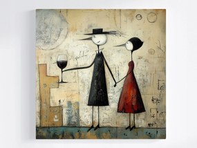 Poszter Romantikus Borpár Absztrakt Elegancia 80x80