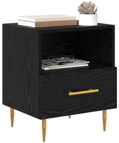 Éjjeli asztal fiókkal 2 pcs Fekete 40 x 35 x 47.5 cm Faanyag