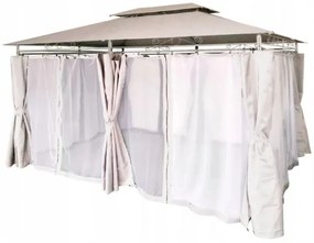 Kerti pavilon oldalfüggönnyel 3 x 4 x 2,7 m - bézs