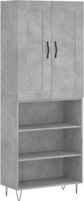 vidaXL betonszürke szerelt fa magasszekrény 69,5 x 34 x 180 cm