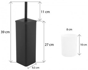 Erga Fonti, álló WC kefe, fekete, ERG-YKA-PD.FONTI-FB