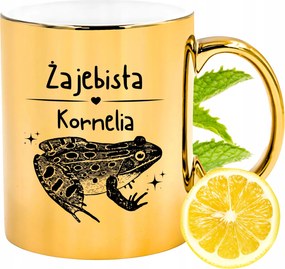 Prémium Arany Csillogó Bögre Kornéliának Ajándék Nyomtatott Fotóval