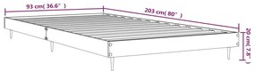 betonszürke szerelt fa ágykeret 90 x 200 cm