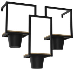 Luminex Fali virágcserép 46x53 cm fekete LU8093