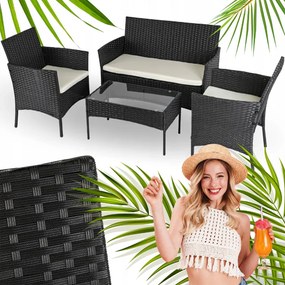 Modern kerti rattan ülőgarnitúra asztallal