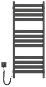 Fürdőszobai létraradiátor termosztáttal LARGO 541W/230V 120,6 cm IP44 fekete bal oldali