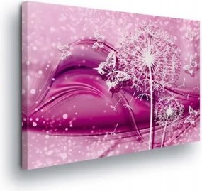 Vászonkép 60x40 Finomság romantika álom könnyedség pitypang pillangók szív