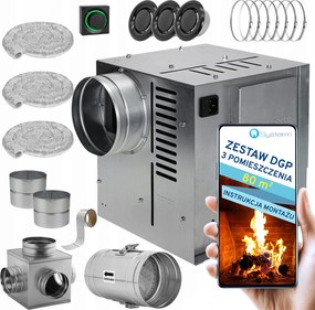 Kandalló Turbina Kandallóventilåtor Szett Dgp 3 helyiség 80m2