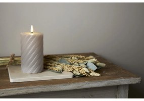 Flamme Swirl szürke LED viaszgyertya, magasság 15 cm - Star Trading