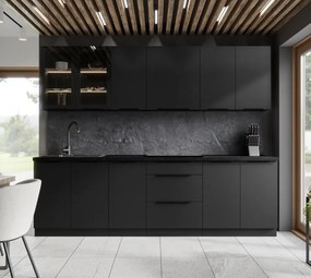 Felső szekrény, fekete, SIBER 40 NAGU-36 1F