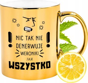 Prémium Arany Csillogó Bögre Veronika Ajándék Nyomtatott Fotóval