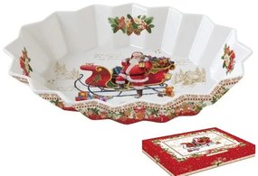 Porcelán ováltálca 25x17x4,5cm, dobozban, Christmas Memories