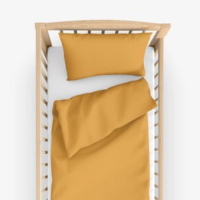 Goldea gyermek pamut ágyneműhuzat kiságyba - mustárszínű 100 x 135 és 40 x 60 cm