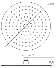 Deante Agawa, zuhanycsap esőszettel, króm, NAC_01QG