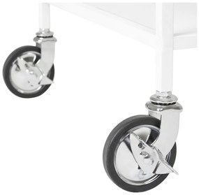 Vita zsúrkocsi, 2 polc, fehér, fehér váz 68x40x79 cm