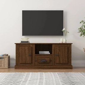 Barna tölgyszínű szerelt fa TV-szekrény 100x35,5x45 cm