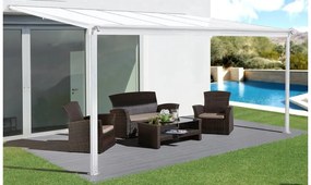 alumínium pergola LANITPLAST WALL 33 fehér + clear PC LG2085