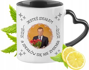 Doland Tusk Po Bögre Fekete Szív Alakú Füllel Ajándék