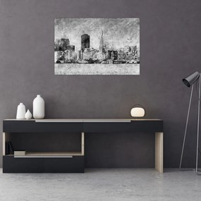 Kép - Kávé művészeti város (90x60 cm)