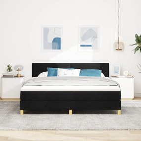 Boxspring Ágy Matraccal Fekete 180x200 cm Szövet
