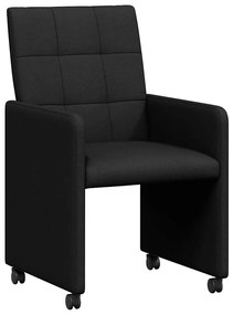 Kerekes Étkező Székek 2 pcs Fekete 58 x 65 x 94 cm szövet