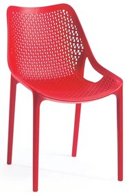 Piros műanyag kerti szék Bilros – Rojaplast