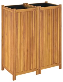 tömör akácfa kerti virágtartó béléssel 84 x 42 x 100 cm